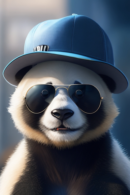 DreamShaper_32_A_cool_Panda_wearing_sunglasses_a_cap_0